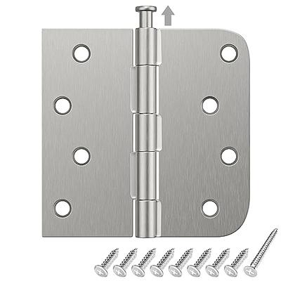 KOVOSCH 2 Pack Hinge Pin Door Stopper Brushed Satin Nickel - Adjustable  Heavy Duty Hinge Pin Door Stop with White Rubber Bumper Tips