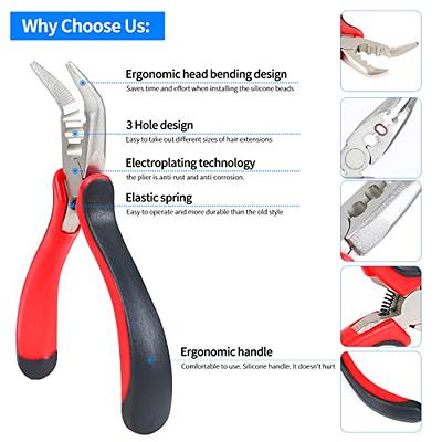 Mini Bent Nose Pliers 4.5 Toothless Curved Precision Plier W Handle - Black Red