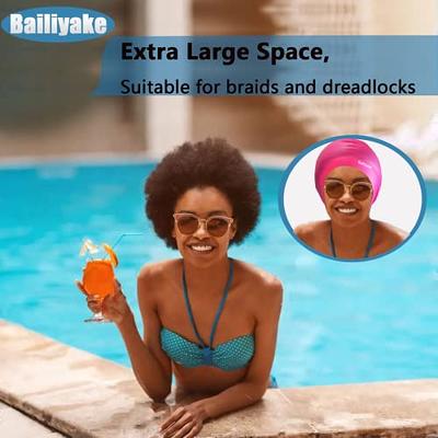 Extra Large Silicone Swim Cap For Long Hair Braids And Dreadlocks