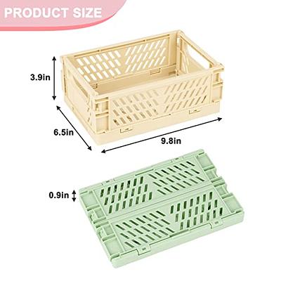 Foldable Plastic Baskets for Shelf Storage Organizing, Durable and