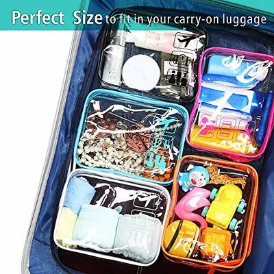 F-color TSA Approved Toiletry Bag - 3 Pack Clear Toiletry Bags Clear Makeup  Cosmetic Bags for Women Men, Quart Size Travel Bag, Carry on Airport