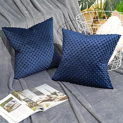 Ikat Dots 18 X 18 inch Cream and Dark Blue Throw Pillow