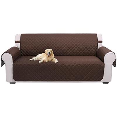 Easy-Going Reversible Couch Cover for 3 Cushion Couch Sofa Cover for Dogs  Water Resistant Furniture Protector Cover with Elastic Straps for Pet Cat ( Sofa, Choco…