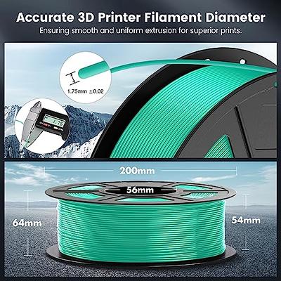 PLA 3D Printer Filament, 1.75mm PLA Printing Material Dimensional Accuracy  +/- 0.02mm,1KG Spool Consumables fit for FDM 3D Printers, PLA Black 