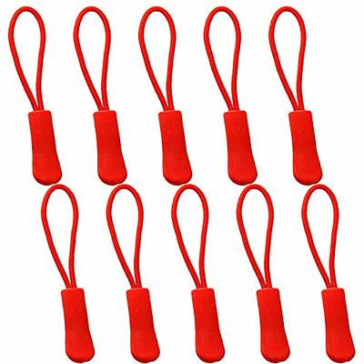 Luggage Zipper Pull Replacement for Backpack: YZSFIRM 10 Pcs Zipper Tab - Black Red Heavy Duty Zipper Extender Cord for Bag Suitcase Jacket