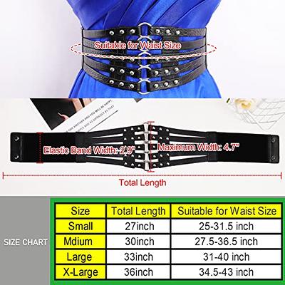 Leather Waist Belt Cincher Corset Black Wide Band Elastic Tied Corset one  Size 