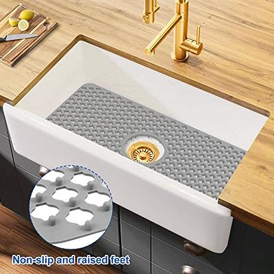 Silicone Sink Mats, Center Drain Kitchen Sink Protectors Grid Accessory,  Flexible and Heat Resistant Non-slip Porcelain Sink Saver for Bottom  Ceramic