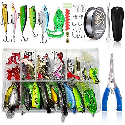 110PCS Lot Fishing Accessories Lures Gear Bass Bait Hooks Tackle Box Set  Kit