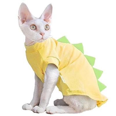 Bonaweite Hairless Cats Stripe Vest Turtleneck Sweater, Breathable Adorable  Cat Wear Shirt Clothes, Cat's Pajamas Jumpsuit for Sphynx, Cornish Rex