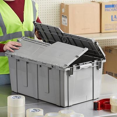 Lavex 20 x 15 x 7 Gray Polypropylene Utility Bin