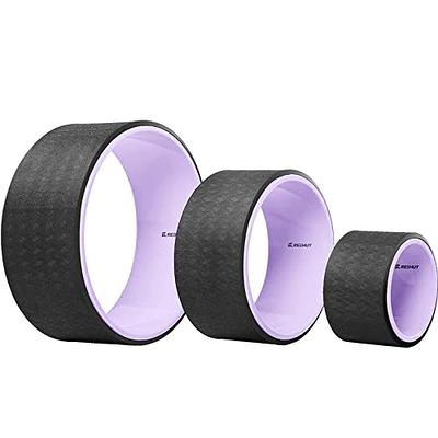 REEHUT Yoga Wheel - 12.6 x 5 Strong Premium Back Roller and Stretcher  with Thick Cushion for Dharma Yoga Pose, Backbend & Stretching