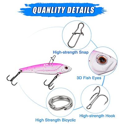 Pre-Rigged Jig Head Fishing Lures Metal Spoon Hard Spinner Blade Bait  Fishing Lure Treble Hooks 3D Eyes Metal VIB Spoon Swimbait Vibrating  Jigging Freshwater Saltwater,20g - 5pcs - Yahoo Shopping