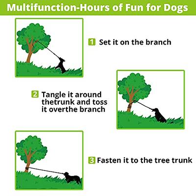 HOPET Dog Bungee Hanging Toy Indoor Outdoor Dog Tug of War Toy Interactive  Dog Toys Dog Rope Toys Exercise Ropes with 2 Dog Chew Toys for Small Medium