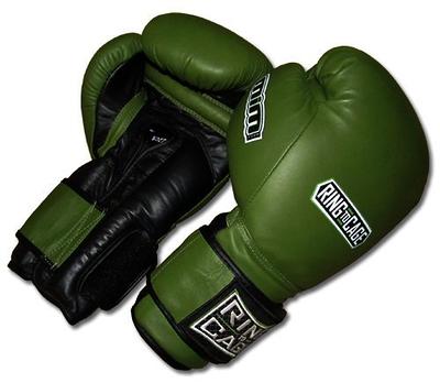 Deluxe Leather Boxing Gloves, Velcro Straps