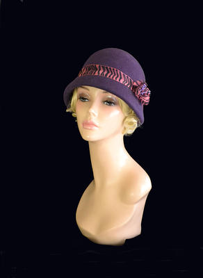 plum purple cloche hat, 20s style hat, art deco hat, 1920 s hat, purple  felt hat - 56 - Yahoo Shopping