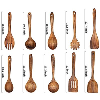 Wooden Cooking Utensils 3-Piece Set, Bamboo | Large 12.5-Inch Spatula