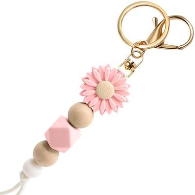 Flower Bag Charms Enameled Keychain for Women Girls 2Pcs Cute