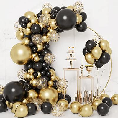 Black Gold White Balloons Garland Kit Birthday Anniversary Party