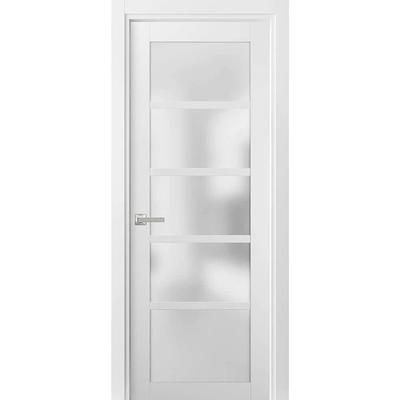 Masonite 30 in. x 84 in. Primed White 1-Lite Frost Solid Wood