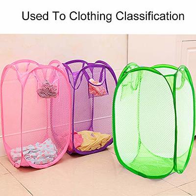 Qtopun Mesh Popup Laundry Hamper, Foldable 2 Pack Portable Dirty