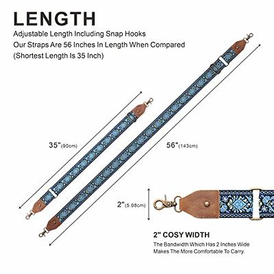 Ethnic Embroidery Wide Purse Straps For Women Shoulder Crossbody  Bags,Replacement Guitar Strap,Wide Purse Strap