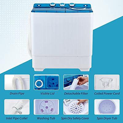 TOREAD Portable Small Washing Machine, 13.5Lbs Mini Compact Washer and  Spinner Combo, 2 in 1 Apartment Washers with Twin Tub for Laundry, Dorms