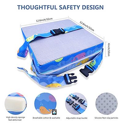 Booster Seat for Dining Table - 2Pcs Toddler Booster Seat for Dining Table  Adjustable Safety Belts & Non-Slip Bottom, PU Waterproof Easy Cleaning  Booster Chair Cushion with Different Height for Eating 