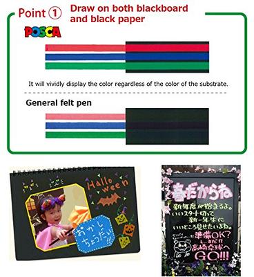 Buy Uni Posca Black Board Marker -Thick Point-6 Colors Set