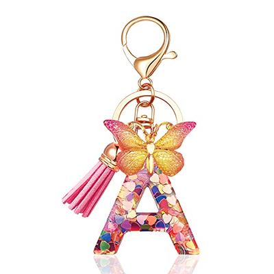  qrqhnu Initial Keychain For Women, Letter Keychain