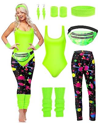 80s Workout Costume Outfit for Women 80s Accessories Set Neon