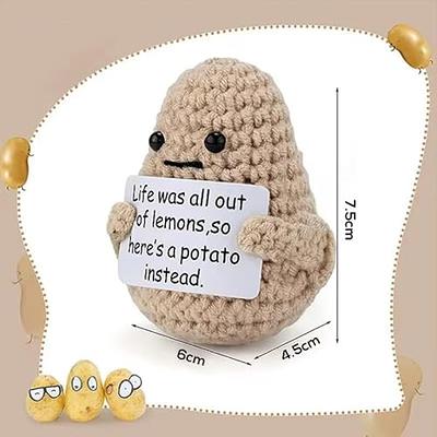 POSITIVE POTATO, 3 inch Mini Funny Knitted Wool Potato Toy with