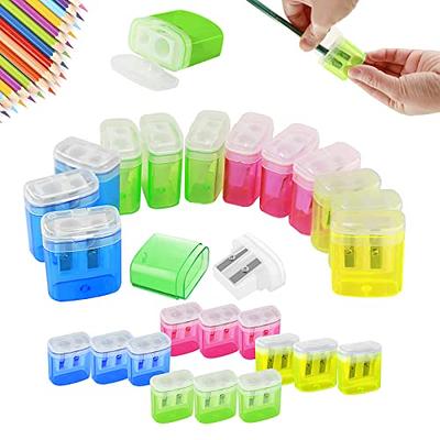 AUSTARK 24Pcs Pencil Sharpener Manual, Assorted Color Small Dual Hole Pencil  Sharpeners Bulk with Lid for School Office Home (Oval-24) - Yahoo Shopping