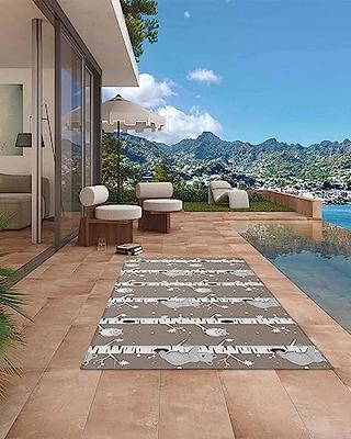  BUAGETUP Black and White Outdoor Rug 3'x 5' Hand-Woven