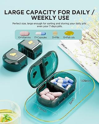 Large 7 Day Pill Organizer - 2 Times a Box Case XL Am Pm Container Holder  Daily Medicine Weekly Medication Vitamin Organizers