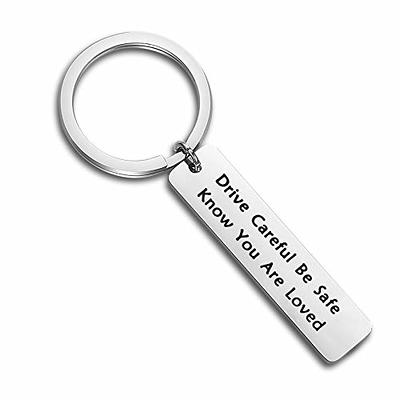 LQRI Drive Safe Keychain Drive Careful Be Safe Know You are Loved Keychain  New Driver Gift Teen Girl Sweet 16 Gift (Silver) - Yahoo Shopping