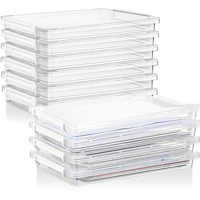 Qilery 12 Pcs Clear A4 File Box Plastic Document Storage Case