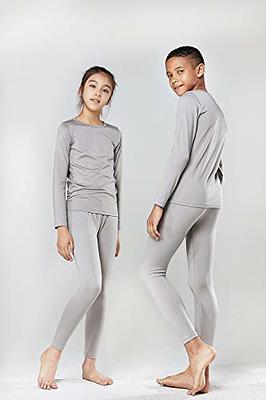 DEVOPS Boys and Girls Thermal Underwear Long Johns Set with Fleece Lined  (X-Small, Light Gray) - Yahoo Shopping