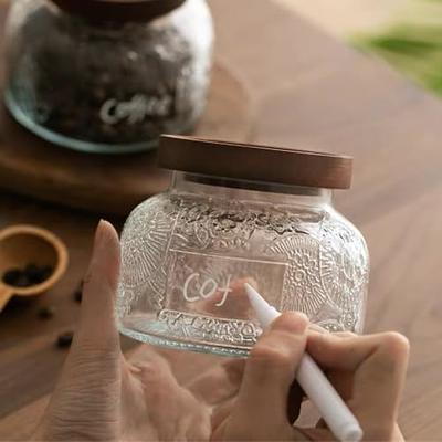 Square Glass Jar, 25.3 FL OZ Vintage Decorative Glass Storage Jar with  Bamboo Lid, Glass Food Storage Containers for Candy, Cookies, Coffee, Tea,  Nuts