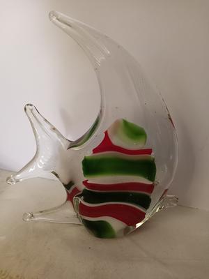 Handblown Art Glass Angel Fish, Clear With Opague Red, White, & Green  Sommerso, Vtg 1970S - Yahoo Shopping