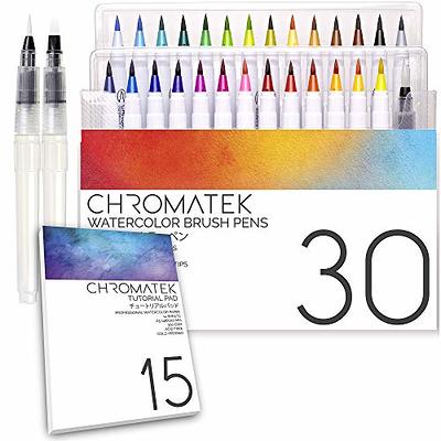 MAIKEDEPOT Watercolor Brush Pens, 24 Colors Flexible Real Nylon