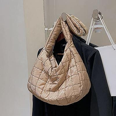 Puffer Bag Quilted Padded Tote Bags for Women Puffy Hobo Purse Lightweight Down Cotton Crossbody Shoulder Bag