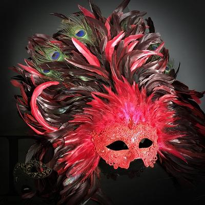 Burlesque Feather Masquerade Mask Mardi Gras Lace Masks for Women Costume  Peacock Feather Masks Venetian Brocade Mask (Gold Black) - Yahoo Shopping