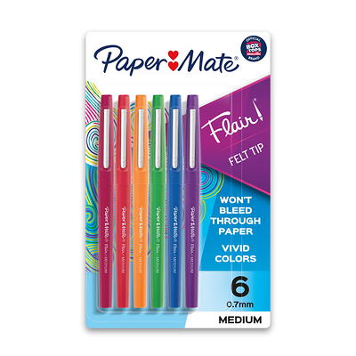  Paper Mate Flair Felt Tip Pens, Medium Point, Special Edition  Tropical Vacation, Pack of 12 (1979425) & Flair Felt Tip Pens, Medium Point  (0.7mm), Assorted Colors, 12 Count : Office Products