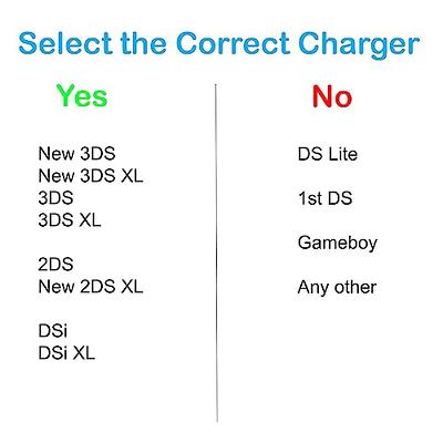 3DS Charger, Power Adapter Replacement for Nintendo 3DS/ DSi/DSi XL/ 2DS/  2DS XL/New 3DS XL 100-240V Wall Plug AC Adapter for 2DS 3DS Console - Yahoo  Shopping