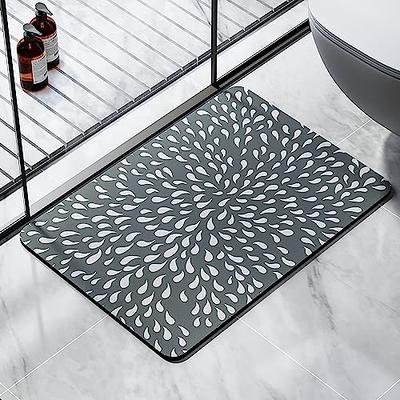 POVODA Bathroom Mat Quick Dry Bath Rugs Non-Slip Bathroom Floor Mat Super  Absorbent Washable Rubber Bathtub Floor Mat Fit Under Door Thin Bath Mats