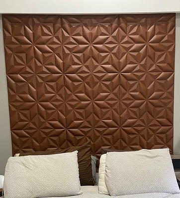 Art3d White Decorative 3D Wall Panels Leather Wall Tiles Diamond Design 23.6 in. x 23.6 in. (6-Tiles/Box)