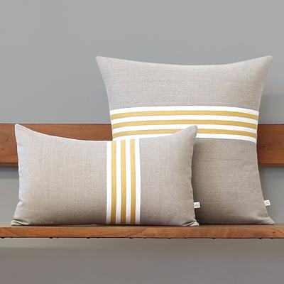 Handmade Ochre Colorblock Throw Pillow (20)