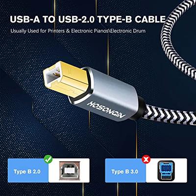 HOSONGIN USB Printer Cable Cord 10 Feet, USB 2.0 Type A to Type B MIDI Cable  Compatible with Midi Keyboard, Midi Controller, Piano, Audio Interface  Recording, USB Microphone, Length 10 Feet - Yahoo Shopping