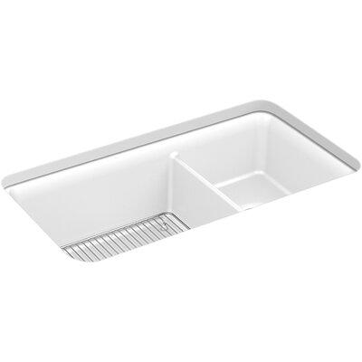 46 Tansi Double-Bowl Drop-In Sink with Drain Board - Black