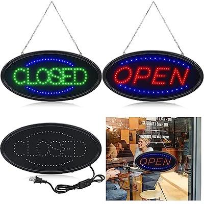 Large LED Open Sign Neon Bright for Restaurant Bar Club Shop Store Business  Oval